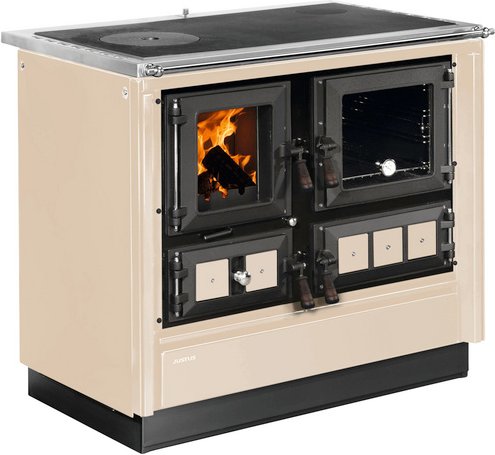 Thumbnail - JUSTUS Festbrennstoffherd »Rustico-90 2.0«, creme, Emaille, 7 kW - weiss