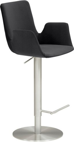 Mayer Sitzmöbel Barhocker »1220«, Breite: 52 cm, höhenverstellbar, Mikrofaser, grau