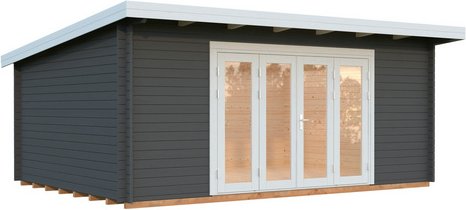 PALMAKO Gartenhaus »Lea«, Aufstellmaße BxTxH: 578 x 451 x 249 cm, lackiert, Holz - grau