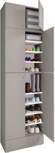 VCM Schuhschrank »Lona«, BxHxL: 39 x 240 x 70 cm, Holzwerkstoff - grau