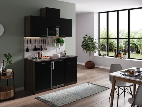 Thumbnail - RESPEKTA Singleküche »Oliver«, mit E-Geräten, Gesamtbreite: 150 cm - schwarz