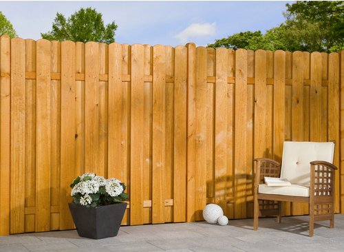 Mr. GARDENER Bohlenzaun »Valas«, Fichtenholz/Kiefernholz, HxL: 180 x 180 cm - orange