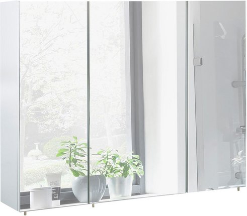 SCHILDMEYER Spiegelschrank »Basic«, BxHxT: 100 x x 16 cm, 3-türig, weiß - weiss