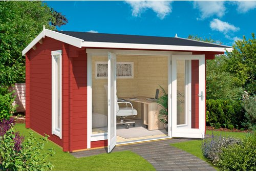 LASITA MAJA Gartenhaus »Jubilee«, BxHxT: 370 x 245,1 x 412,5 cm, (Außenmaß inkl. Dachüberstand), schwedenrot