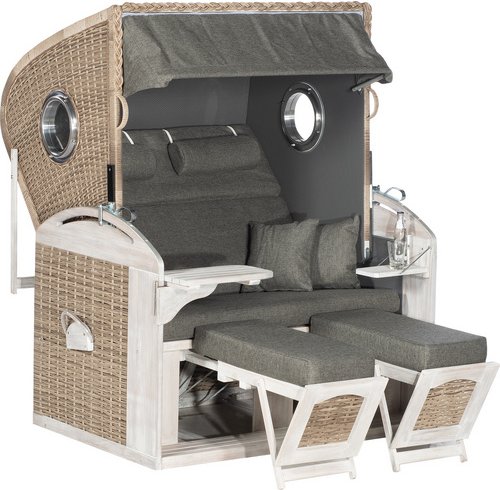 SUNNY SMART Strandkorb, Volllieger, LxBxH: 98x135x160 cm, weiß - weiss