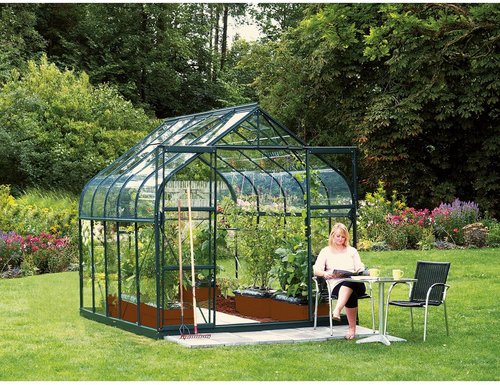 VITAVIA Gewächshaus »Dione«, 8,3 m², Aluminium/Glas, winterfest - gruen