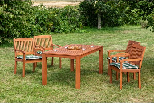 MERXX Gartenmöbelset »Maracaibo«, 4 Sitzplätze, Eukalyptusholz, inkl. Auflagen - gruen