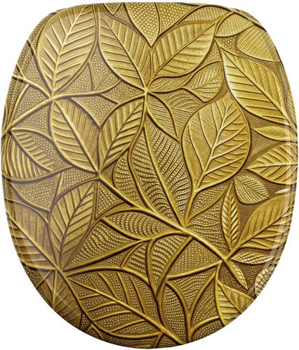 Sanilo WC-Sitz »Bractea«, WC Sitz mit Absenkautomatik Bractea, Gold, Oval - goldfarben