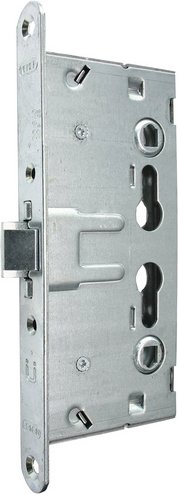 ALPERTEC Feuerschutztuerschloss, aus Metall, 24 mm Breite, silberfarben