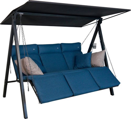 Thumbnail - ANGERER FREIZEITMÖBEL Hollywoodschaukel »Lounge«, 3-Sitzer, inkl. Auflagen - blau