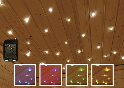 KARIBU Farblichtanwendung, bunt, geeignet für: Karibu Saunen, lila|gelb|gruen|weiss|himmelblau|blau