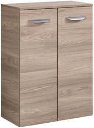 FACKELMANN Doppel-Midischrank »Luxor«, 2 Türen, inkl. Wäschekorb, Steinesche/Steinesche, 602 x 826 x 320 mm - weiss