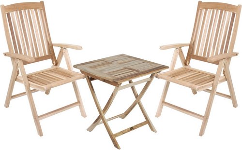 GARDEN PLEASURE Tischgruppe »JAVA«, 3-tlg., Braun, Holz