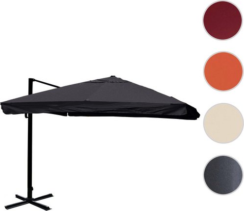 MVG Ampelschirm »MVG-A96«, 3,5x3,5m (Ø4,95m) Alu 25kg - schwarz