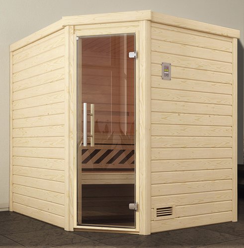 Thumbnail - WEKA Ecksauna »Turku 2«, BxHxT: 195 x 205 x 195 cm - beige