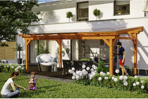 Thumbnail - SKANHOLZ Terrassenüberdachung »Sanremo«, Breite: 648 cm, Dach: Polycarbonat (PC), eiche hell - braun