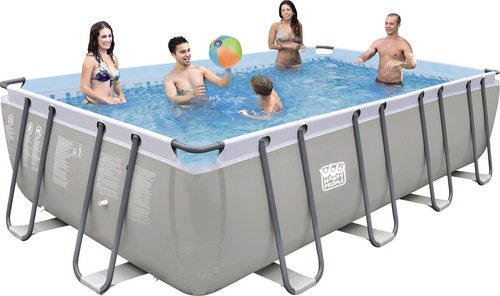 HAPPY PEOPLE Stahlrahmen-Pool grau, BxLxH: 274 x 549 x 122 cm