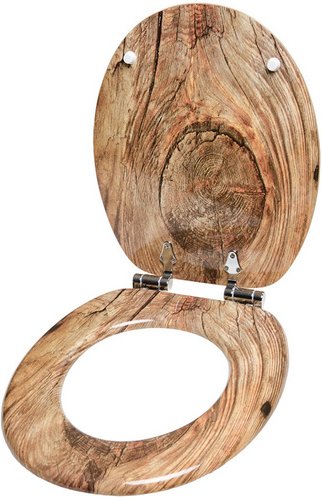 Sanilo WC-Sitz, BxL: 37,7 x 47 cm, Rustikal - beige