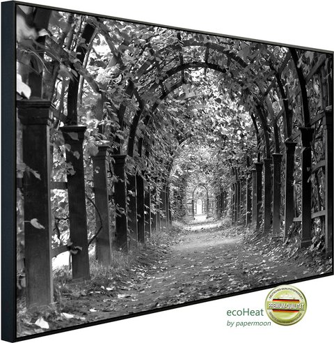 papermoon Infrarotheizung »EcoHeat - Garten Schwarz + Weiss«, Matt-Effekt - bunt