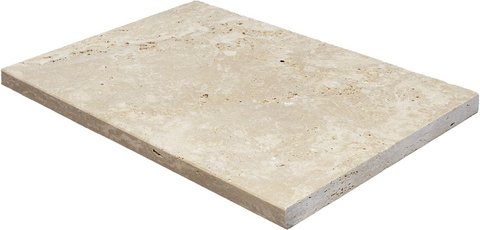 WOHNRAUSCH Beckenrandsteine »Tosca Cream«, LxBxH: 61 x 40,6 x 3 cm, Travertin, beige, gefast