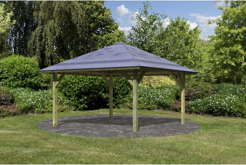 KARIBU Carport »Pavillon Carport«, Außenmaß BxT: 706,5 x 359 cm, natur - gruen