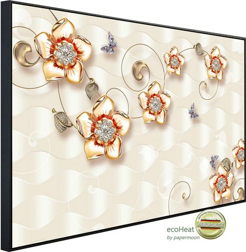 papermoon Infrarotheizung »EcoHeat - Muster mit Blumen«, Matt-Effekt - bunt