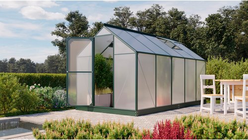 VITAVIA Gewächshaus »Eos Plus 7500«, BxHxL: 198 x 208 x 377 cm - gruen