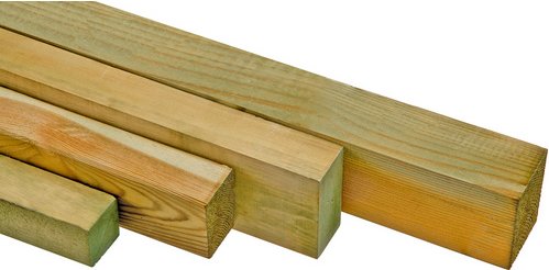 WOLFF Fundamenthölzer für Gartenhäuser, BxH: 300 x 7,5 cm, Kiefernholz - braun