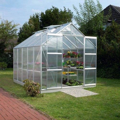 Thumbnail - VITAVIA Gewächshaus »Mars«, B x L x H: 257 x 321 x 231,8 cm - silberfarben