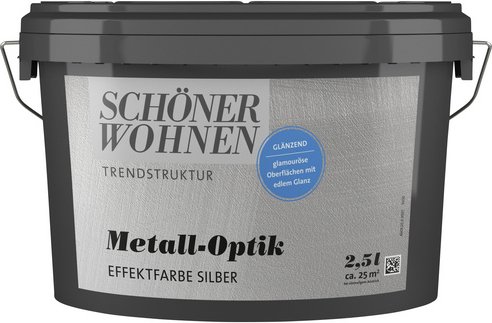 SCHÖNER WOHNEN FARBE Effektfarbe »Trendstruktur«, in Metall-Optik, silberfarben, 2,5 l