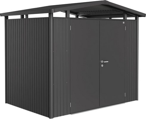 BIOHORT Gerätehaus »Panorama«, Metall, BxHxT: 273 x 227 x 198 cm (Außenmaße inkl. Dachüberstand) - grau