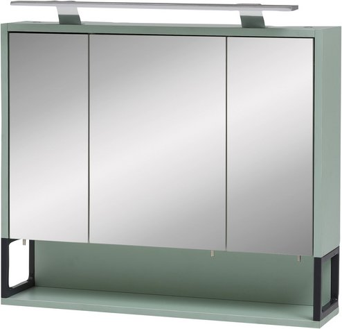 SCHILDMEYER Spiegelschrank »Limone«, BxHxT: 70 x 68 x 16 cm, 3-türig, mint - gruen