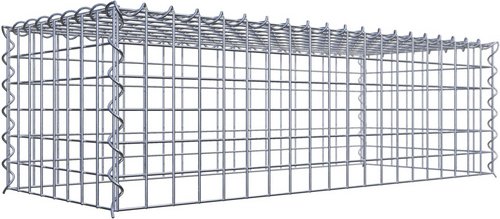 Gabiona Gabione, silbergrau, Maschenweite 5 cm x 5 cm, Spirale - silberfarben