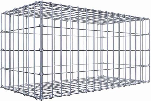 Gabiona Gabione, silbergrau, Maschenweite 5 cm x 10 cm, C-Ring - silberfarben