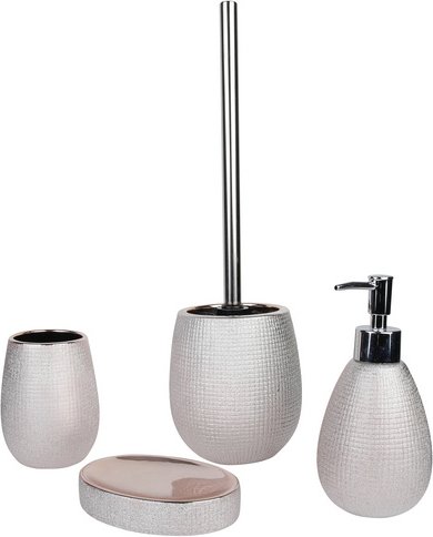 Axentia Bad-Accessoire-Set »Hollywood«, Stein, roségoldfarben - rosa