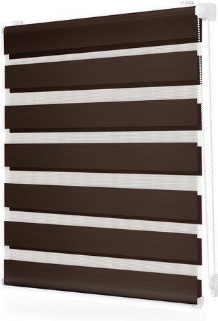 Thumbnail - Lichtblick Duo-Rollo, Klemmfix, B x L: 60 x 150 cm, Polyester, dunkelbraun
