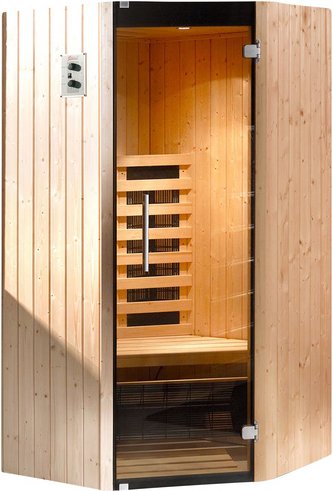 Thumbnail - WEKA Infrarotkabine »Tanilla Eck« für 1 Person, Eckeinstieg - beige