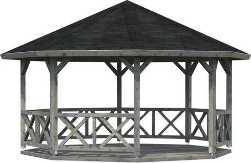 PALMAKO Pavillon »Betty«, Walmdach, achteckig, BxHxT: 615 x 362 x 467 cm - grau