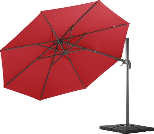 CASAYA Pendelschirm »Paros«, ØxH: 350 x 265 cm, Sonnenschutzfaktor: 80+ - rot