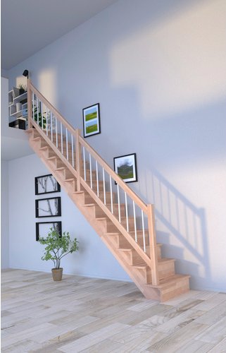 STARWOOD Systemtreppe »Lindos«, Buchenholz, 13 Stufen, max. Geschosshöhe 300 cm - braun