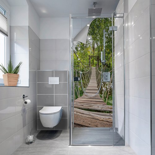 mySPOTTI Duschrückwand-Panel, fresh, Dschungel, 210x100 cm - gruen