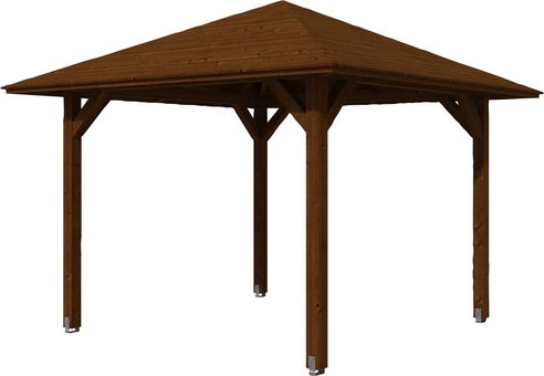 SKANHOLZ Pavillon »Cannes 1«, Zeltdach, viereckig, BxHxT: 374 x 314 x 374 cm - braun