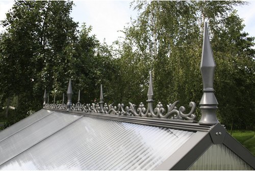 KGT Firstverzierung »alle KGT-Gewächshäuser (außer Flora und Rhodo)«, BxH: 10 x 30 cm, Aluminium - weiss