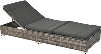 MERXX Gartenliege, Stahl, inkl. Auflage - grau