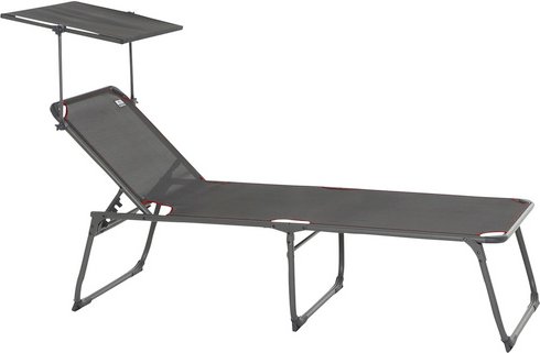 CASAYA Sonnenliege, Aluminium, verstellbare Rückenlehne - grau