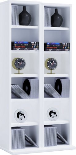 VCM Regal »Milano«, BxHxL: 20 x 91,8 x 42 cm, Holzwerkstoff - weiss