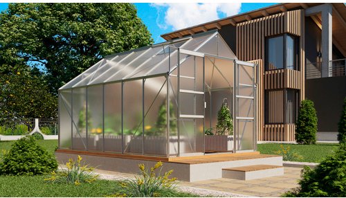 VITAVIA Gewächshaus »Mars Plus 9900«, BxHxL: 257 x 238 x 383 cm - silberfarben