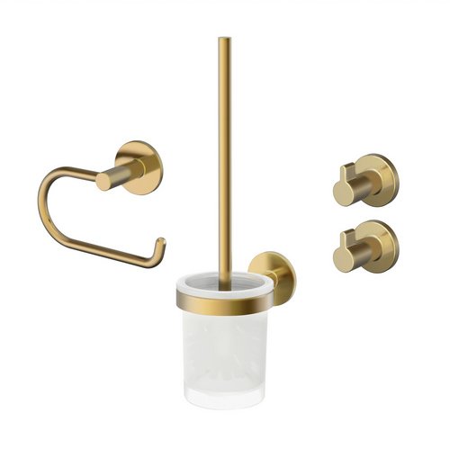 LENZ Bad-Accessoire-Set »JUNA«, Gold, Montageart: Kleben oder Bohren - goldfarben