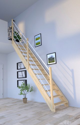 STARWOOD Raumspartreppe »Korfu«, Fichtenholz, 13 Stufen, max. Geschosshöhe 300 cm - braun
