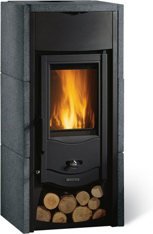 La Nordica-Extraflame® Kaminofen »Asia BII«, schwarz, Naturstein, 6 kW - grau